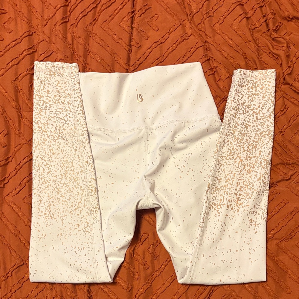 BuffBunny White and Rose Gold Speckled Leggings